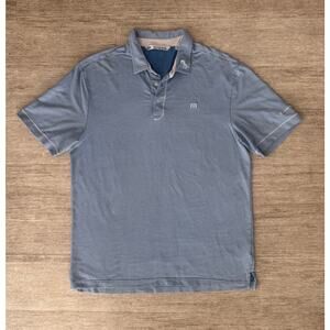 Travis Mathew Men’s Polo Shirt Large Blue Golf Casual Newport Beach CC